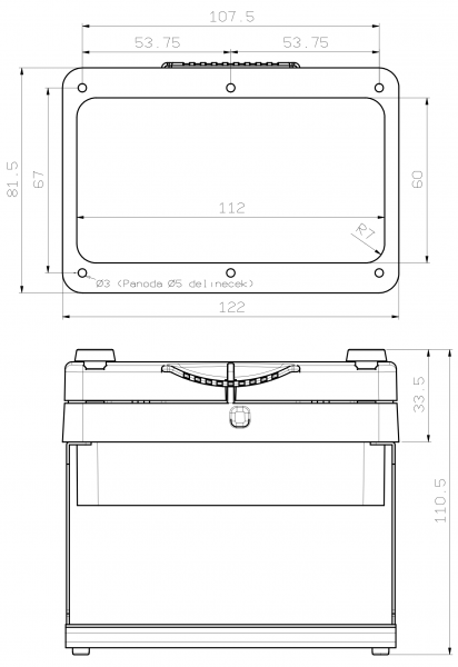 Sicherungskasten Anbau mit Klappfenster IP67 - 6 Module